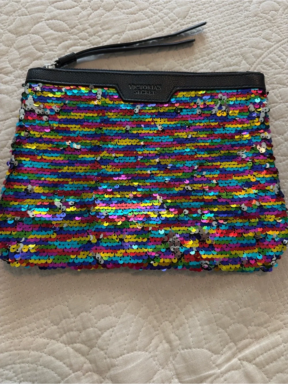 Rainbow Pride Sequin cosmetic bag Clutch victoria’s Secret festival parade Y2K